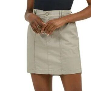 Lee Women's Mid Rise Skort Comfort waistband Mushroom Size 18